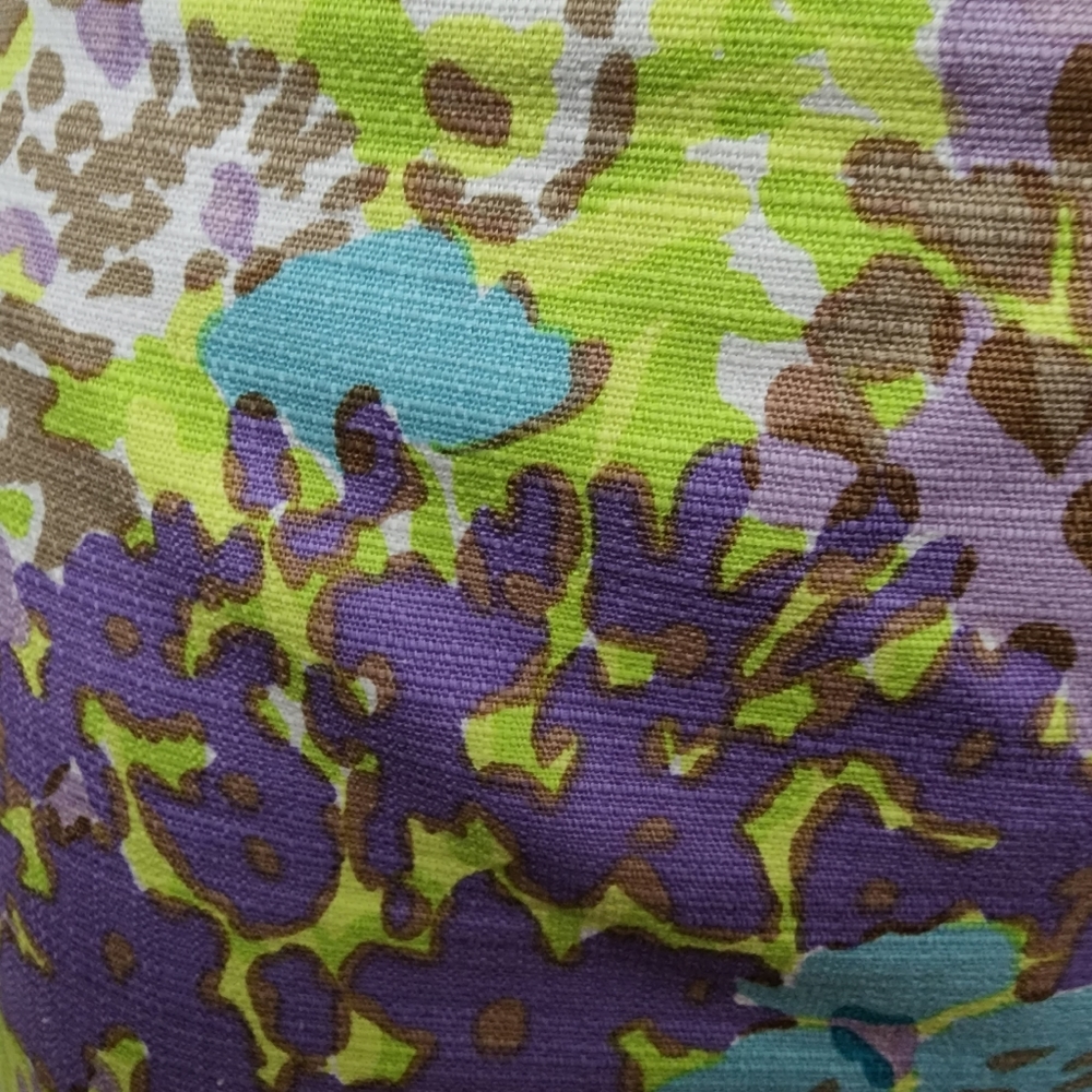 Talbots lavender neon watercolor floral canvas cotton a-line skirt size 8 - Picture 3 of 8